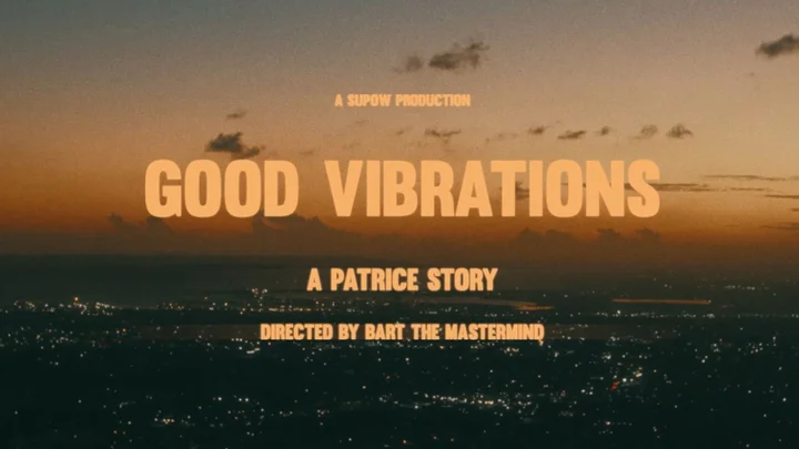 The film opening credits display the title 'Good Vibrations: A Patrice Story' at sunset, directed by Bart The Mastermind.